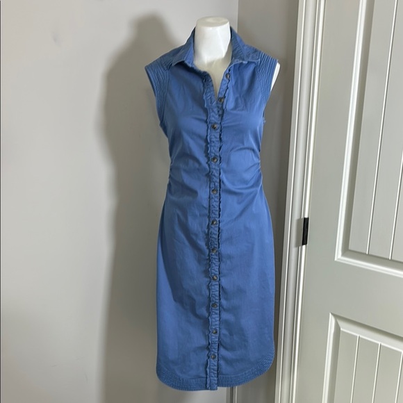 Anthropologie Pilcro Collared Shirt Dress Denim Medium Blue Sz 6 - Picture 4 of 16